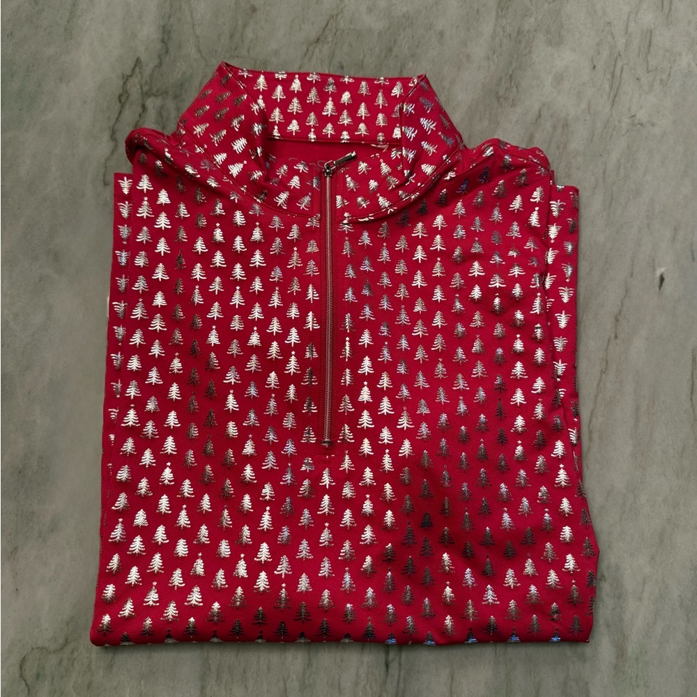 SanSoleil Red quarter zip top